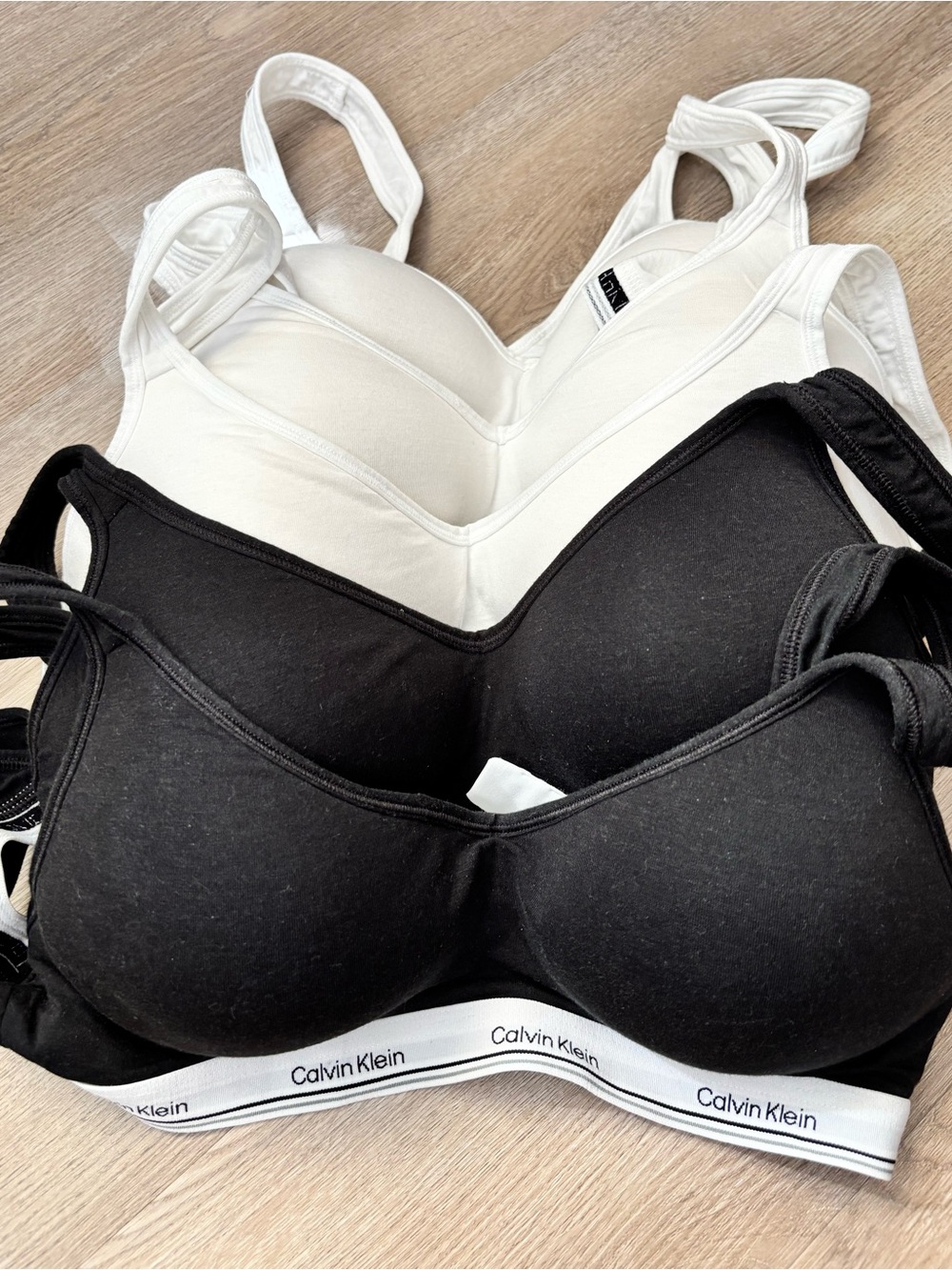 Calvin Klein Seamless Cotton Bralette Set - Black & White EUC